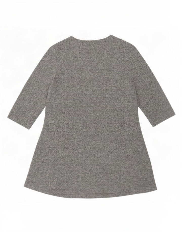 Marks & Spencer dame 3/4-ærmet A-line kjole UK 12 mellemgrå polyester