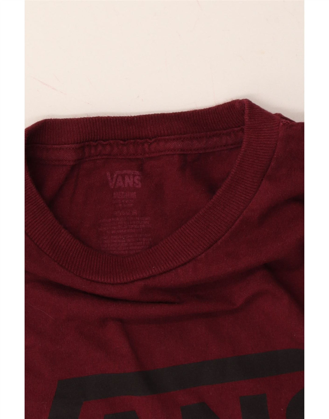 VANS Mens Graphic T-Shirt Top Medium Burgundy Vintage Vans and Second-Hand Vans from Messina Hembry 