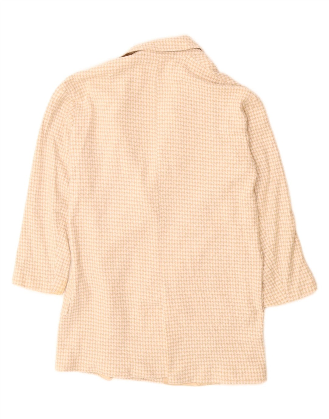 Zara Dame 2-knaps oversize blazerjakke UK 6 XS Beige Houndstooth