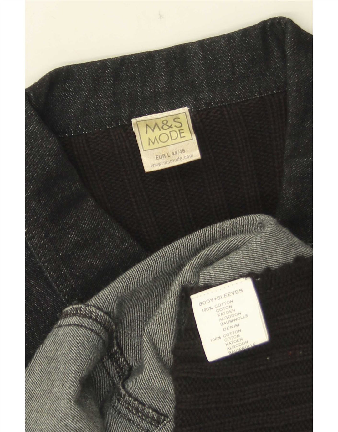 Marks & Spencer Dame Cardigan Sweater UK 16 Stor Sort Bomuld
