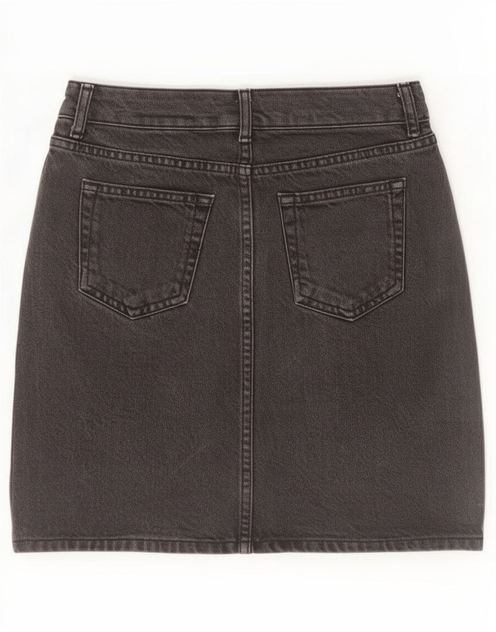Topshop Dame Mini Denim Nederdel W26 Lille Sort Bomuld