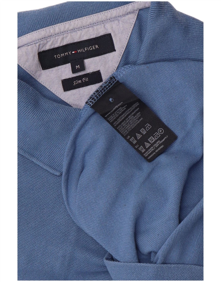 Tommy Hilfiger Herre Slim Fit Polo Shirt Medium Blue Bomuld