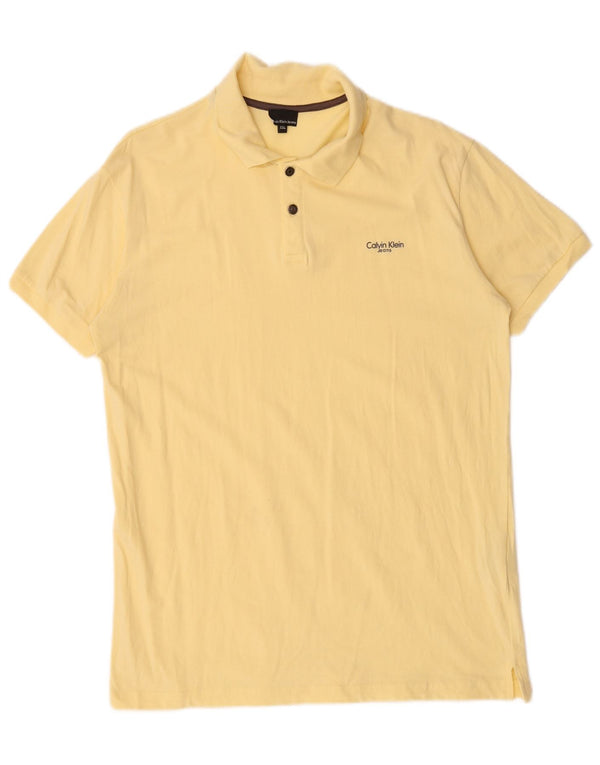 Calvin Klein Jeans Polo Shirt til mænd 2XL gul bomuld