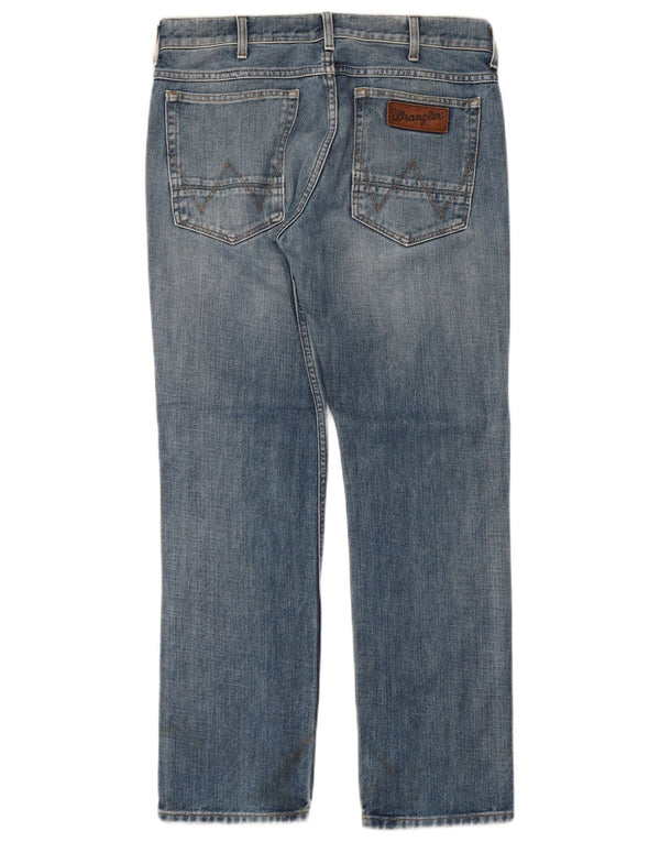Wrangler Herre Greensboro Straight Jeans W32 L30 Blå Bomuld
