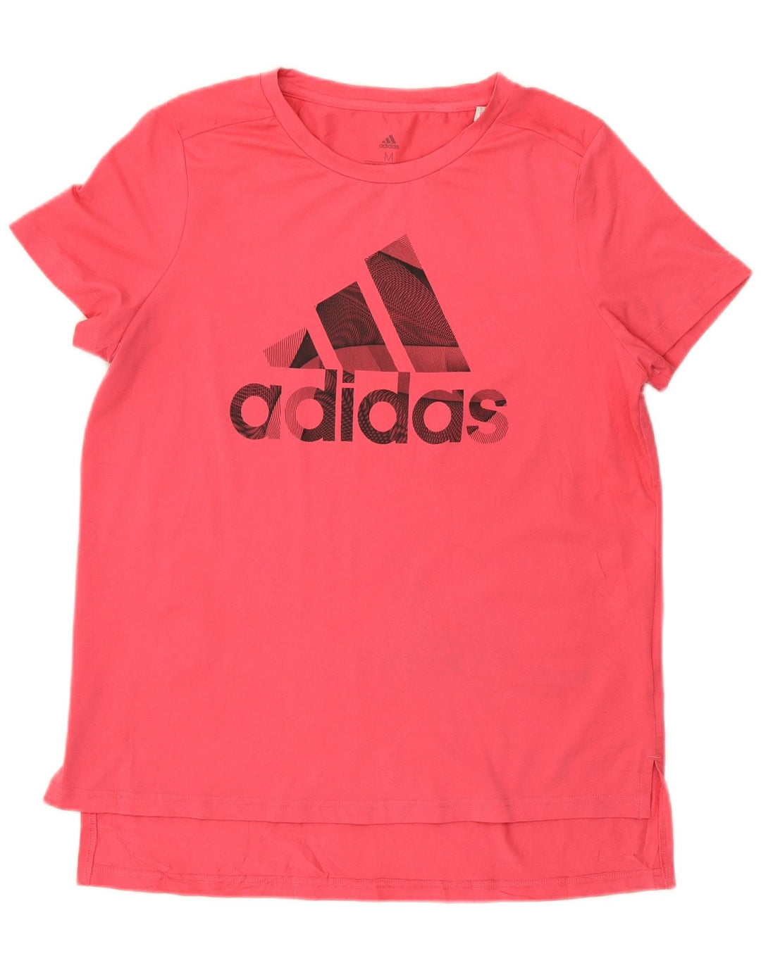 Adidas Grafisk T-Shirt Top UK 12/14 Medium Pink Polyester