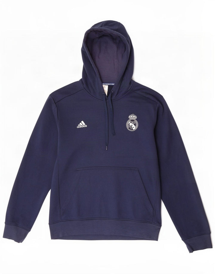 Adidas Herre Real Madrid Hættetrøje Jumper Medium Navyblå Polyester