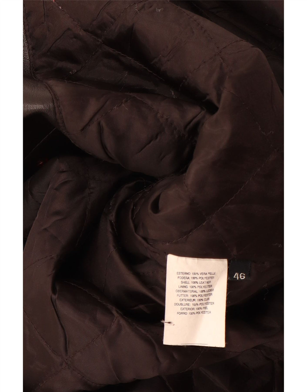 Vintage læderfrakke til kvinder IT 46 Stor sort læder