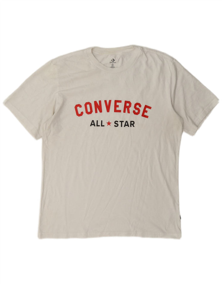 Converse Herre grafisk T-shirt Top Stor hvid bomuld