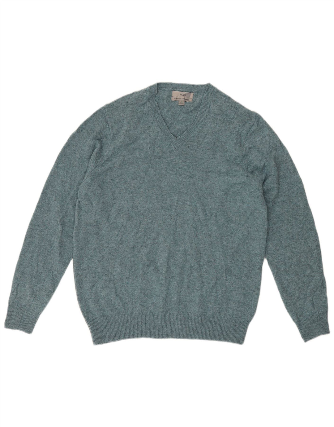 Marks & Spencer Herre V-hals trøje Sweater Large Grøn Flecked Uld