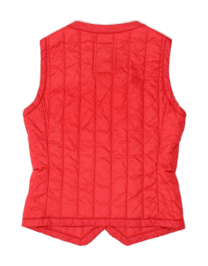 MUSEUM Womens Padded Gilet UK 10 Small Red Polyester Vintage Museum and Second-Hand Museum from Messina Hembry 