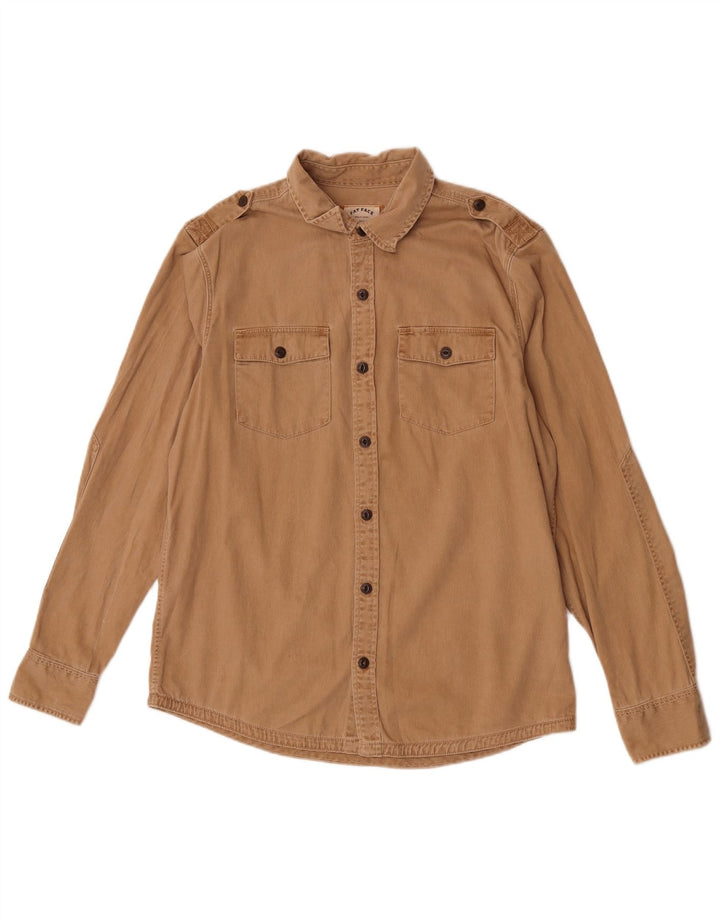 Fat Face Herre Denim Shirt Medium Brun Bomuld