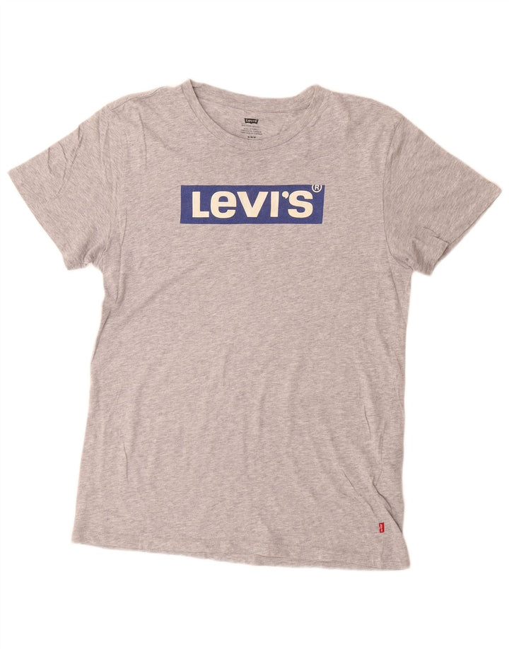 Levi's Herre grafisk T-shirt top mellemgrå flækket bomuld