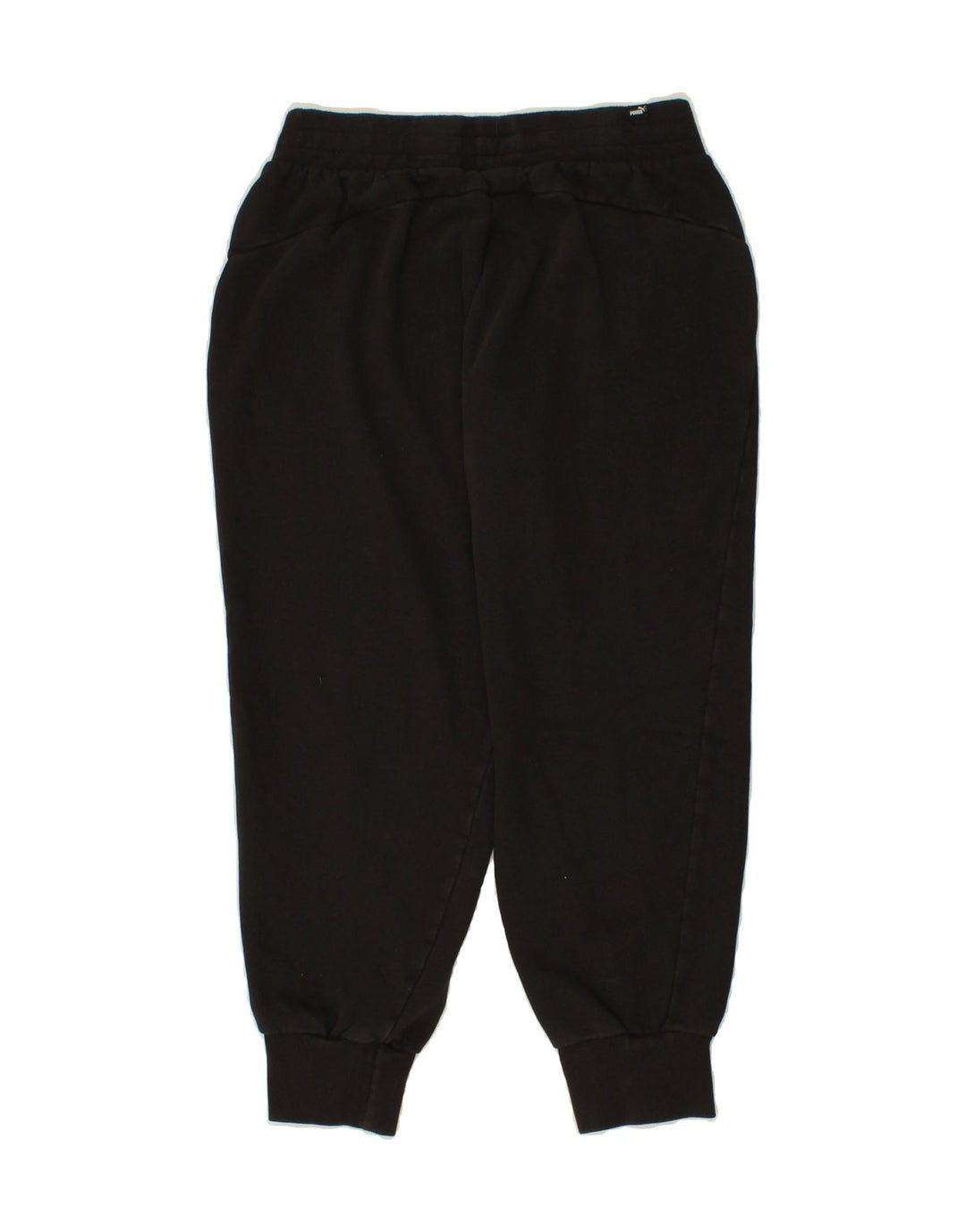 PUMA Womens Crop Tracksuit Trousers Joggers UK 14 Medium  Black Polyester Vintage Puma and Second-Hand Puma from Messina Hembry 