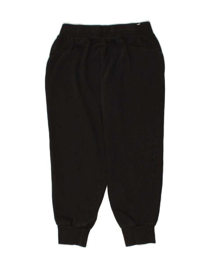 PUMA Womens Crop Tracksuit Trousers Joggers UK 14 Medium  Black Polyester Vintage Puma and Second-Hand Puma from Messina Hembry 