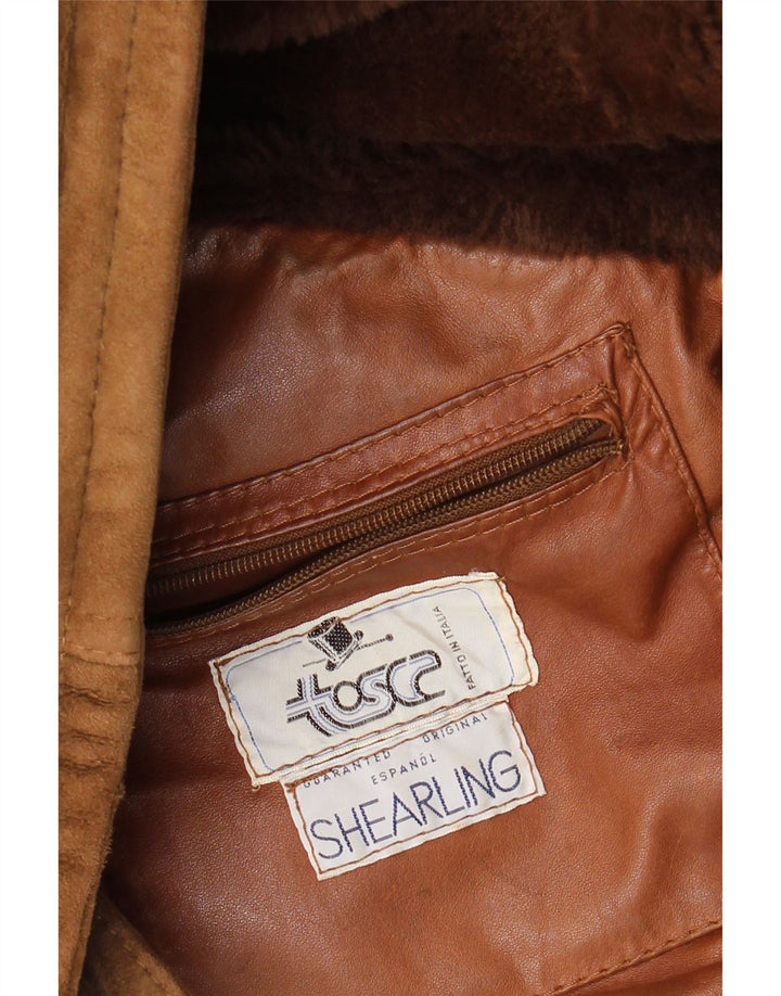 Vintage Herre Shearling Jacket UK 40 Large Brown Shearling