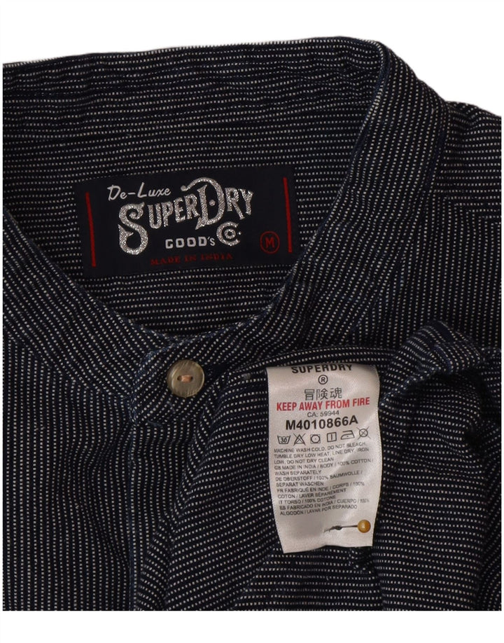 Superdry herreskjorte medium marineblå nålestribet polyester