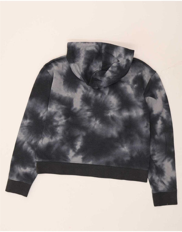 Champion Dame Hoodie Jumper UK 16 Large Navy Blue Tie Dye Bomuld