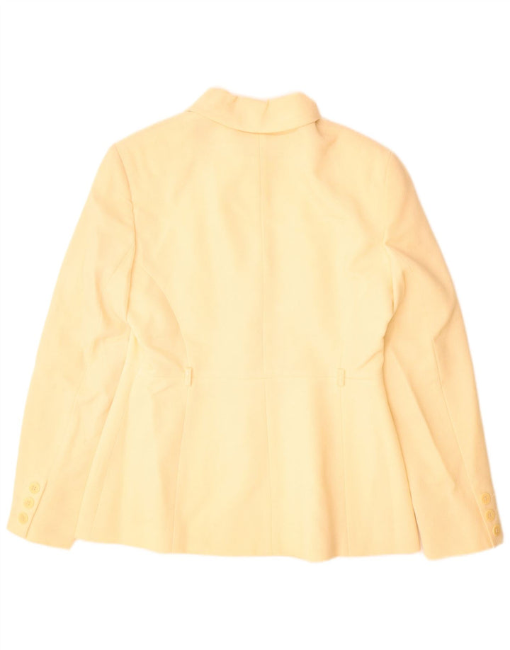 Karen Millen Dame 3 Button Blazer Jacket UK 14 Medium Beige New Wool