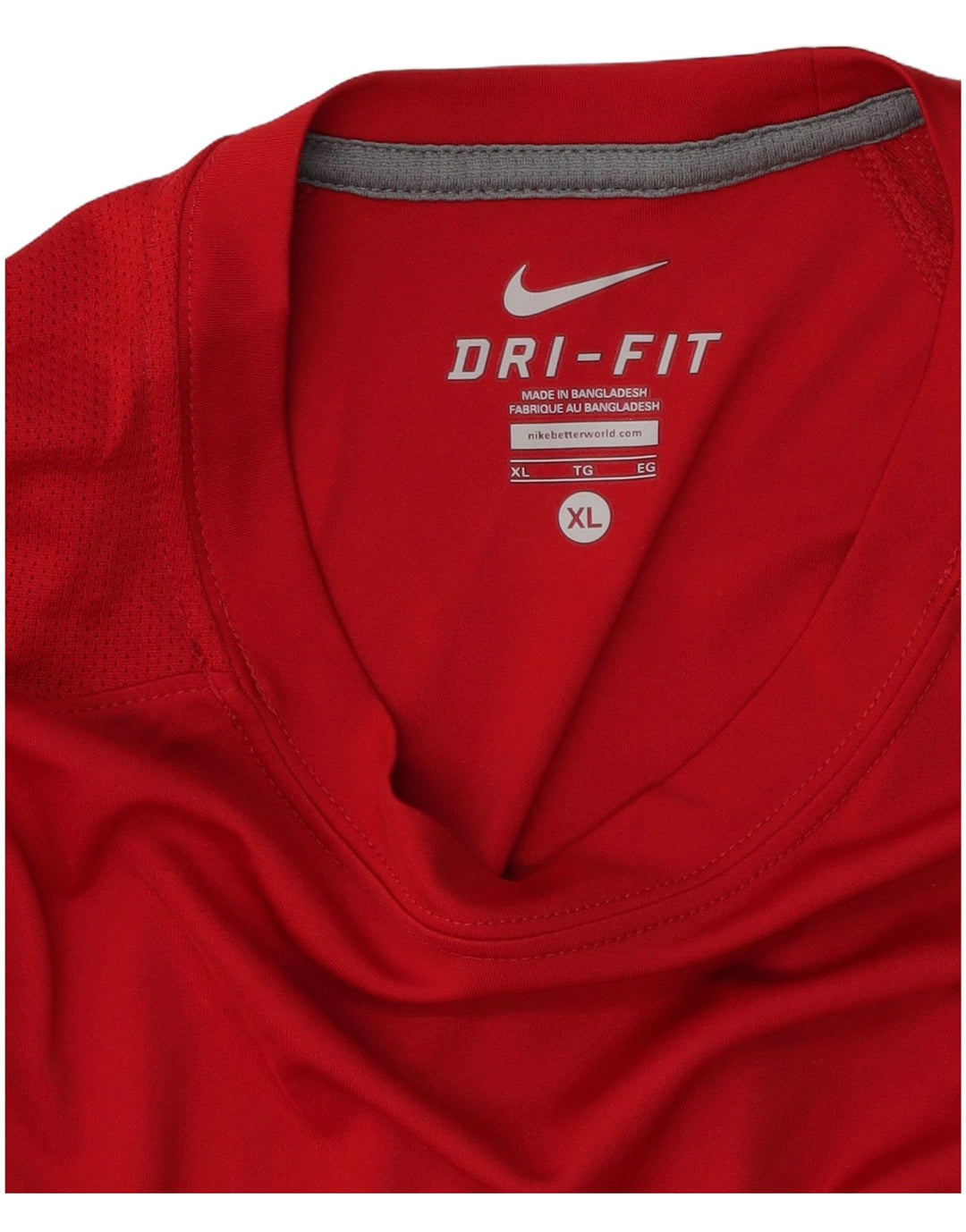 Nike Herre Dri Fit T-Shirt Top XL Rød Polyester