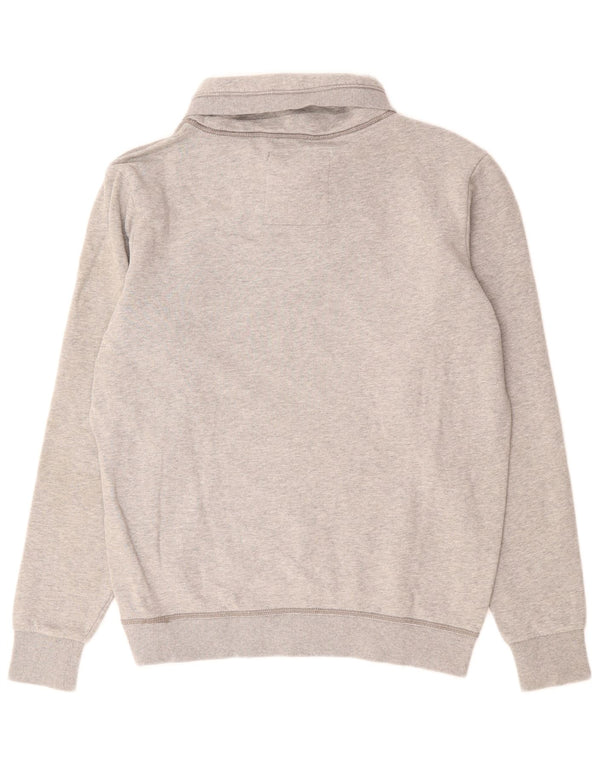 G-STAR Herre Button Neck Sweatshirt Jumper Stor Grå Bomuld