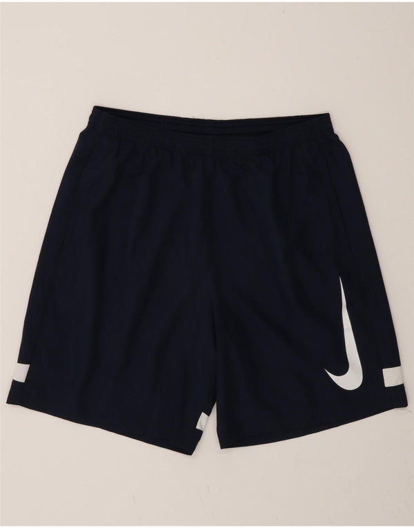 Nike Herre Dri Fit grafiske sportsshorts Large Navy Blue Colourblock