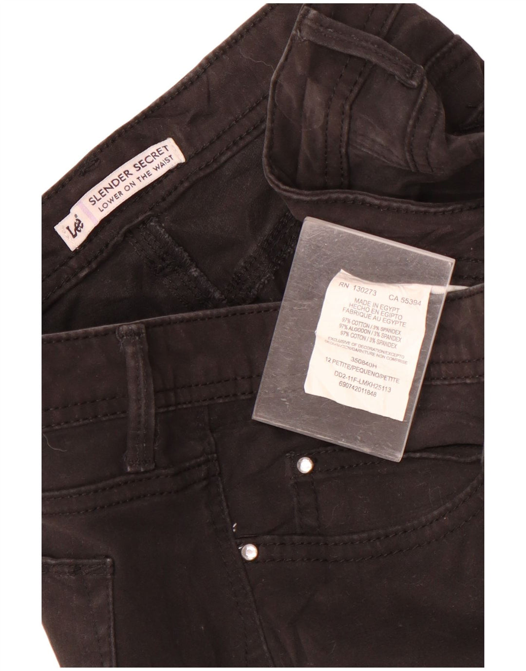 Lee Womens Slender Secret Casual Bukser US 12 Large W34 L27 Black