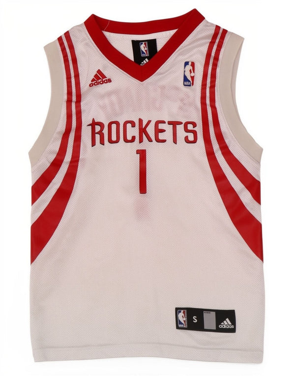 Adidas Boys Rockets Grafisk Vest Top 7-8 år Lille hvid Colourblock