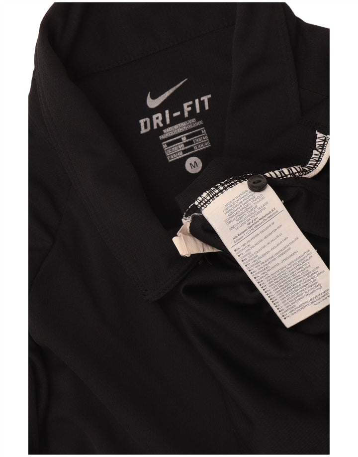 Nike Dri Fit poloskjorte til mænd UK 38/40 Medium Sort Colourblock Polyester