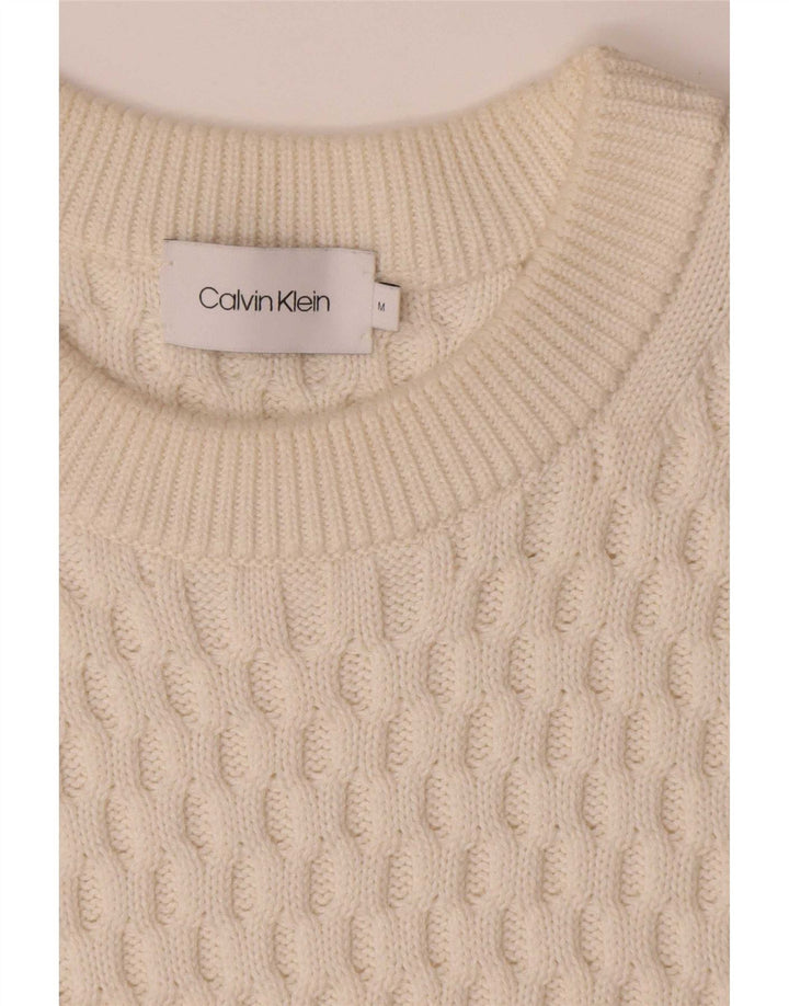 Calvin Klein Herre trøjetrøje med rund hals Medium hvid Colourblock Bomuld