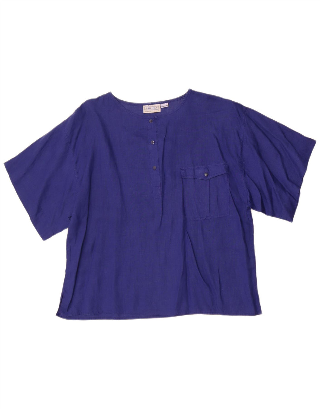 i Blues Dame Bluse Top IT 48 XL Blå Linned