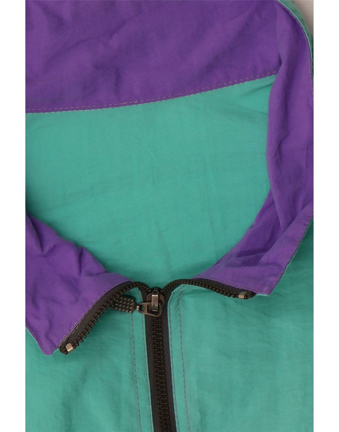 Vintage træningsdragt til mænd, topjakke XL blå geometrisk polyamid