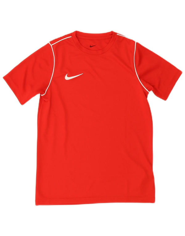 Nike Boys Dri Fit T-Shirt Top 10-11 år Medium Rød Polyester