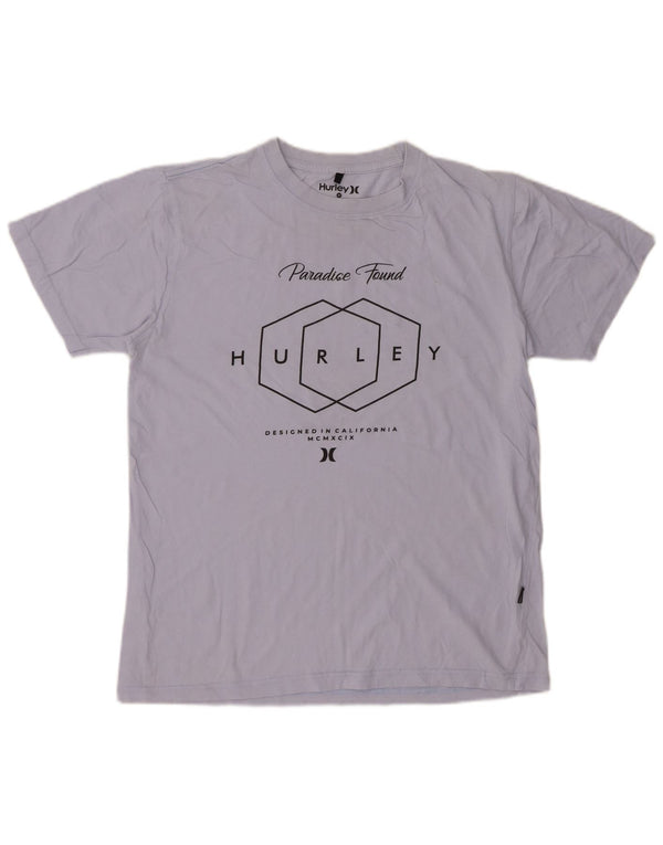 HURLEY Mens Graphic T-Shirt Top Medium Blue Cotton