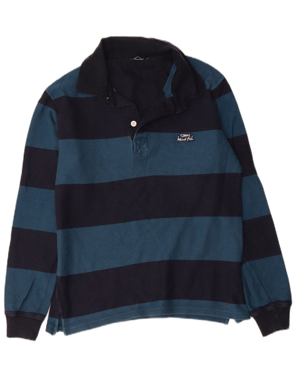 Weird Fish Langærmet Rugby Polo Shirt Medium Blå Stribet Bomuld