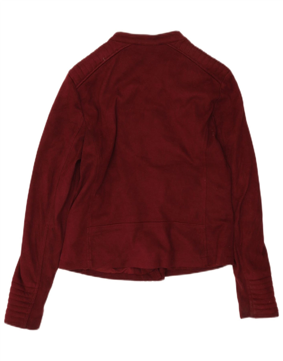 Marks & Spencer Dame Biker Jacket UK 10 Small Bourgogne Polyester Biker