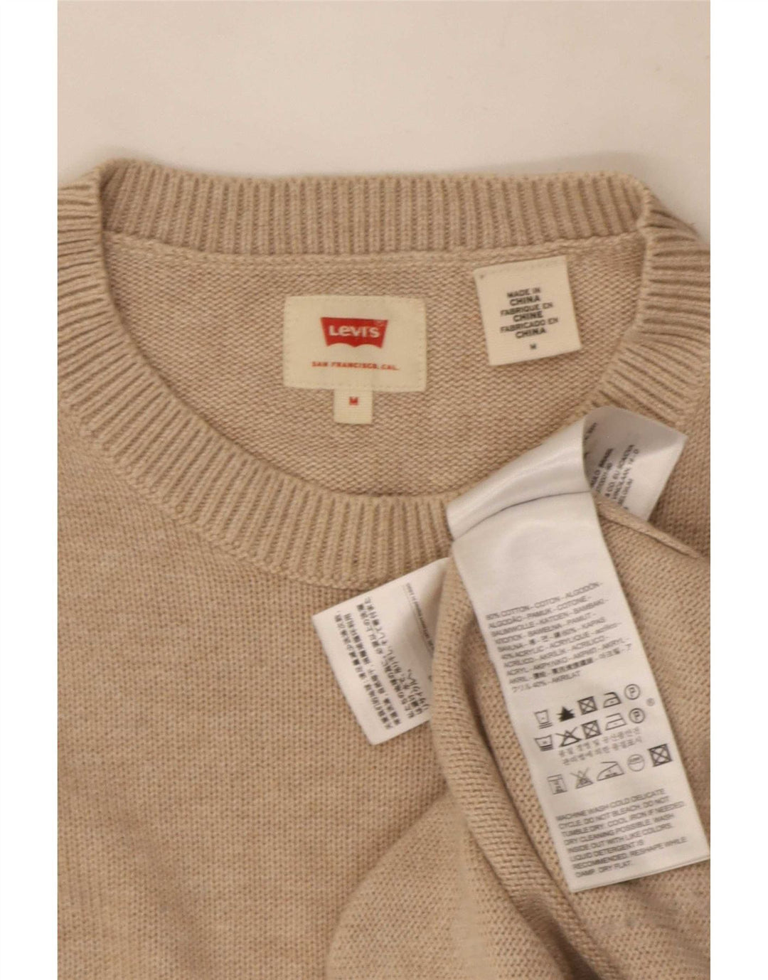 Levi's Herre sweater med rund hals, medium beige bomuld
