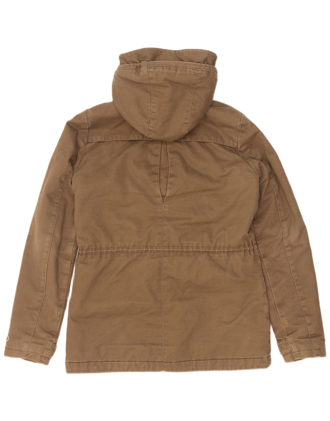 O'Neill Dame Hooded Parka Jacket UK 14 Medium Beige Bomuld