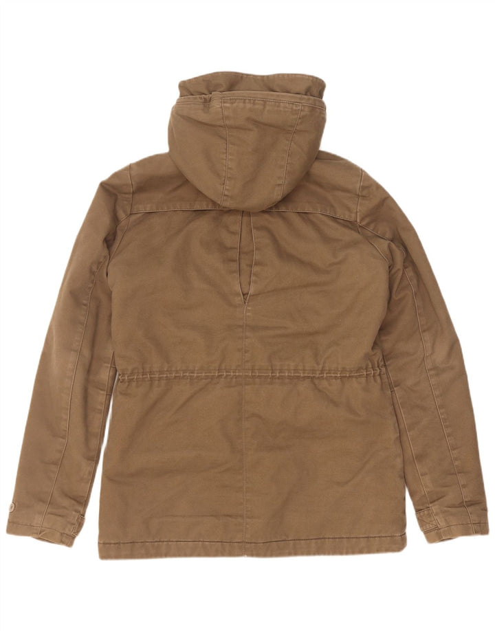 O'Neill Dame Hooded Parka Jacket UK 14 Medium Beige Bomuld
