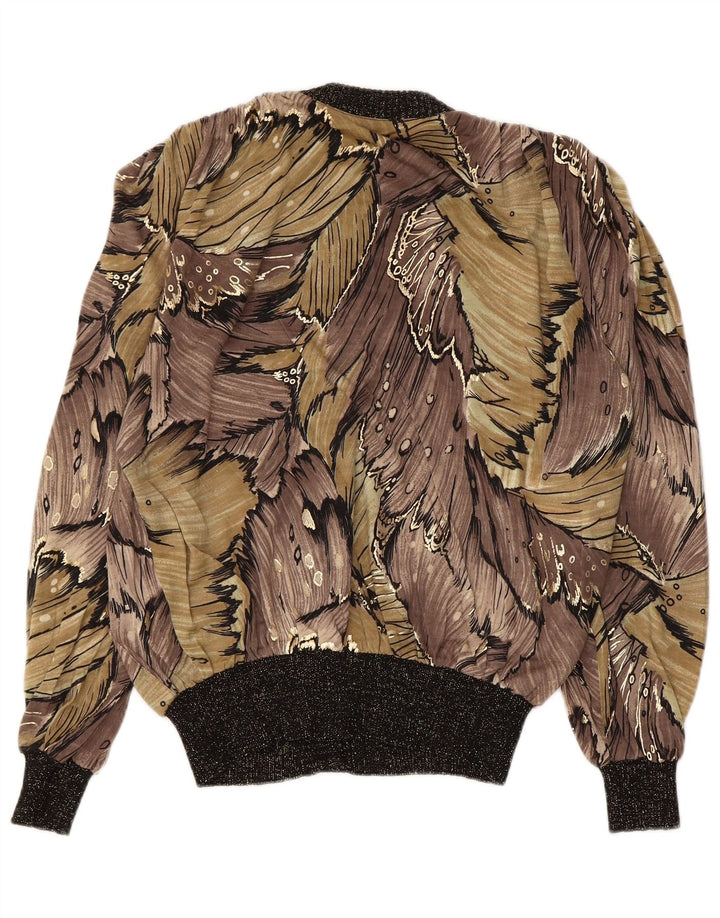 BOTTO Womens Abstract Pattern Blouse Top IT 42 Medium Brown New Wool