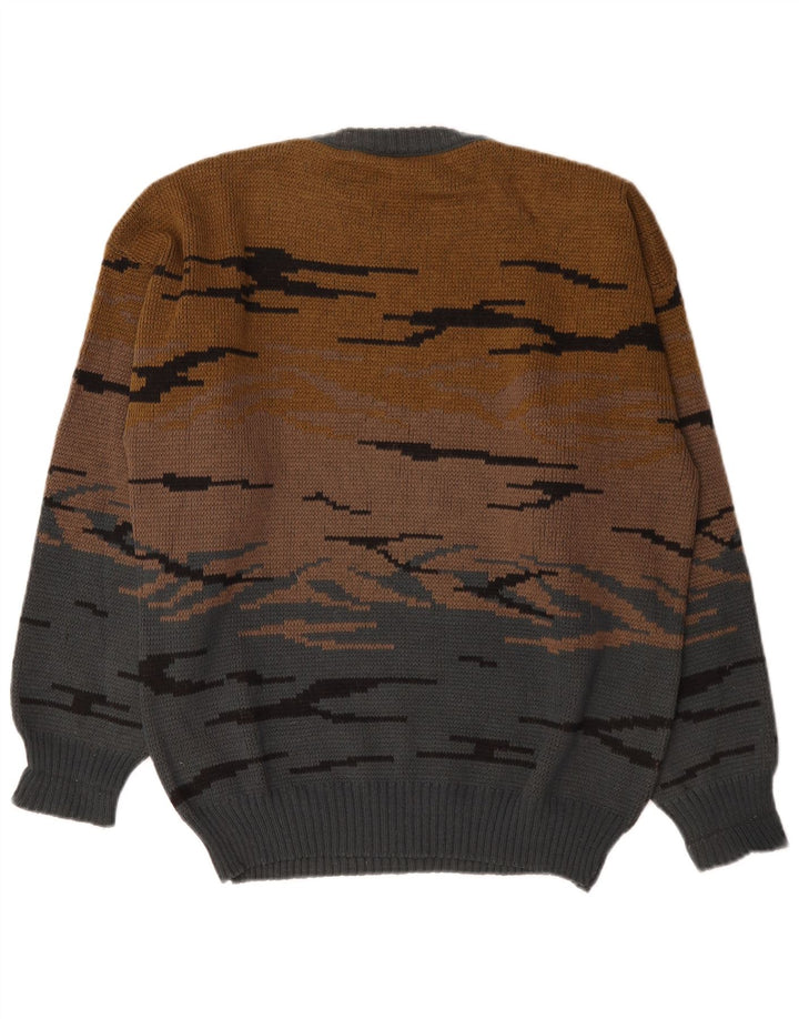 C&A Herre sweater med rund hals EU 48/50 Medium Brown Colourblock