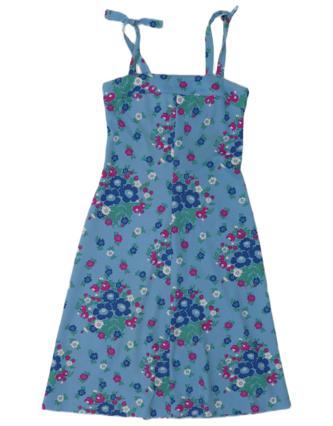 Vintage solkjole til kvinder UK 8 Small Blue Floral