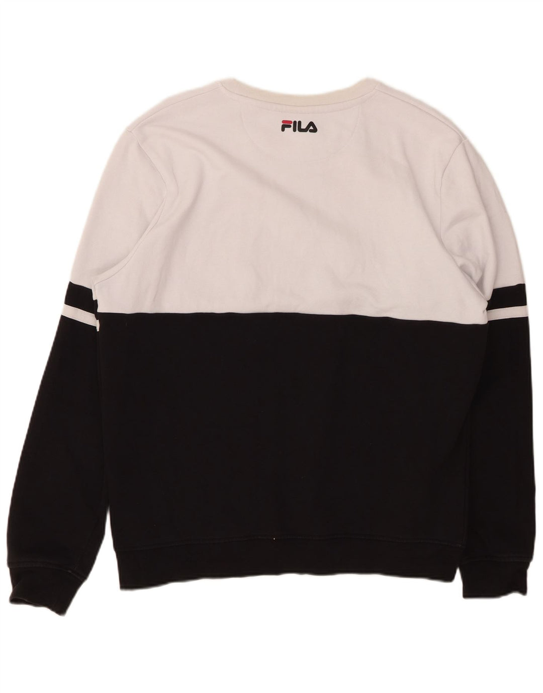 FILA Herre grafisk sweatshirt jumper stor sort Colourblock Bomuld