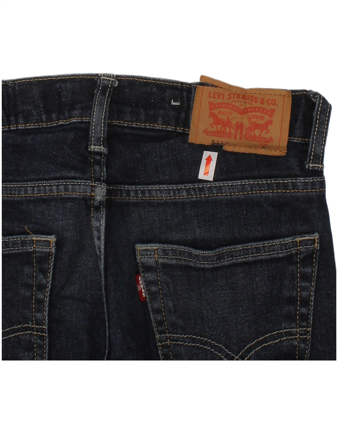LEVI'S Boys 511 Slim Jeans 5-6 Years W22 L19 Navy Blue Cotton