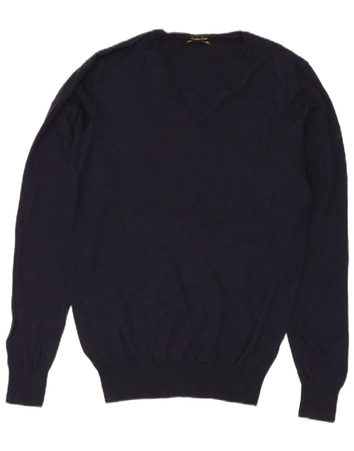 Massimo Dutti Herre V-hals sweater Stor Marineblå