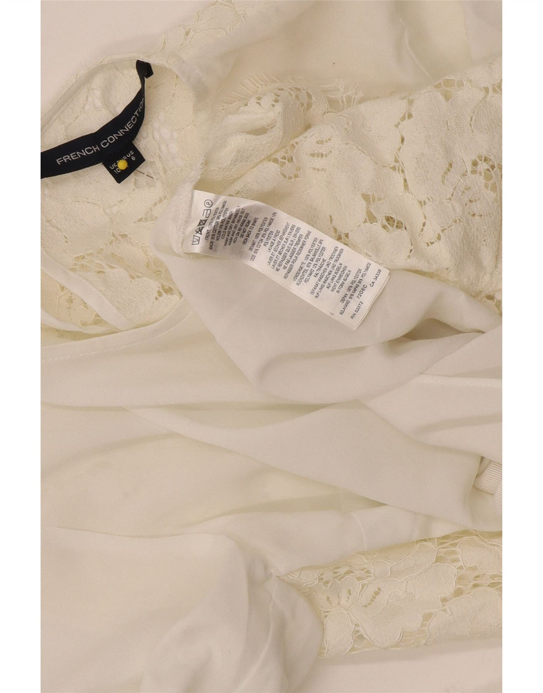 French Connection Dame 3/4 ærmet bluse Top UK 10 Small White Floral