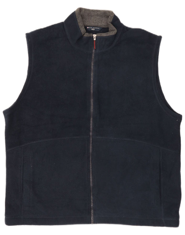 Marks & Spencer Herre Fleece Gilet UK 42 XL Navy Blue Polyester