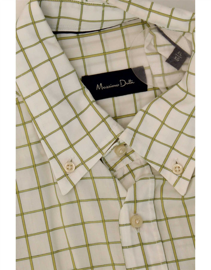 Massimo Dutti Herreskjorte XL Hvid Ternet
