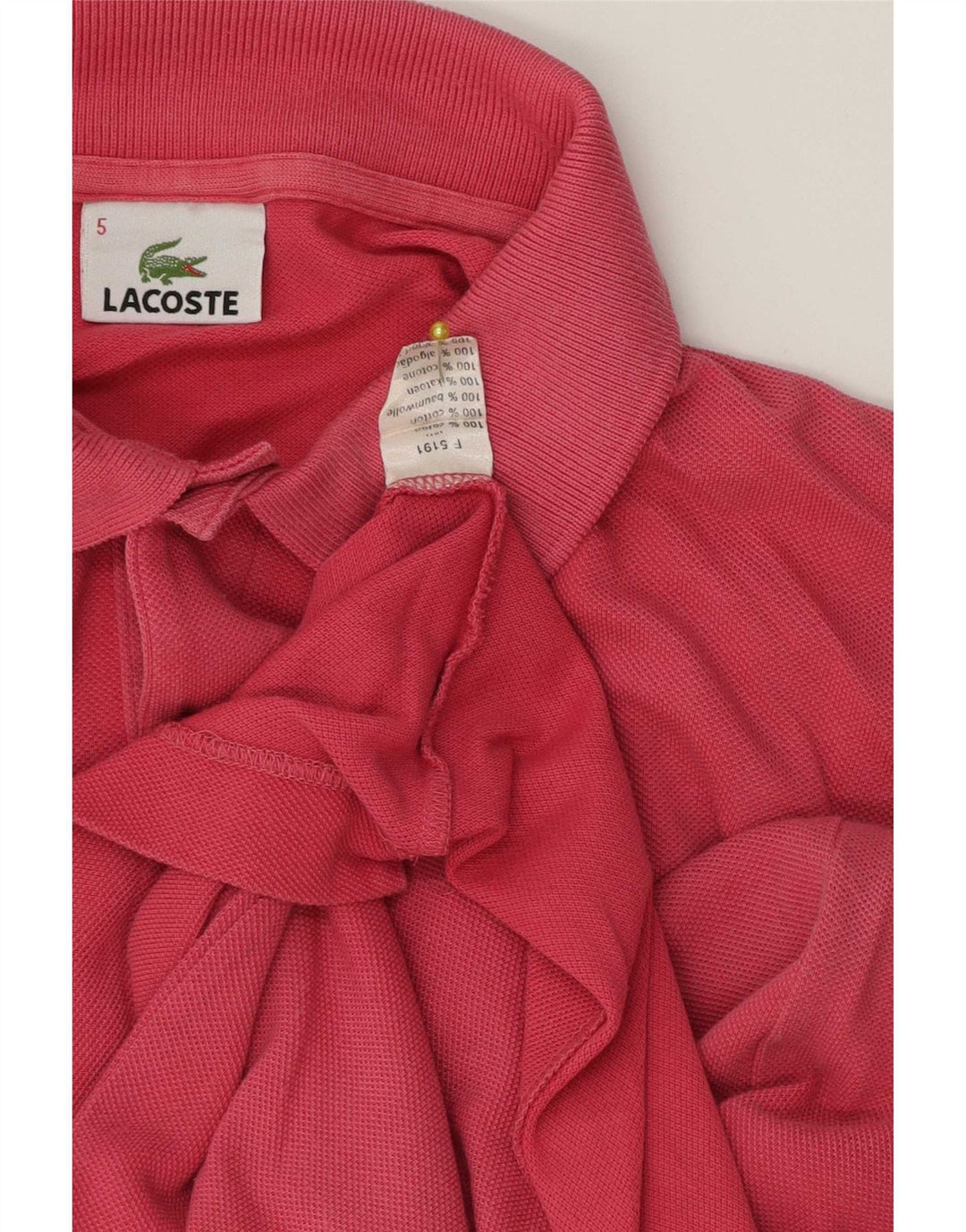 Lacoste herre poloskjorte str. 5 Large Pink Bomuld