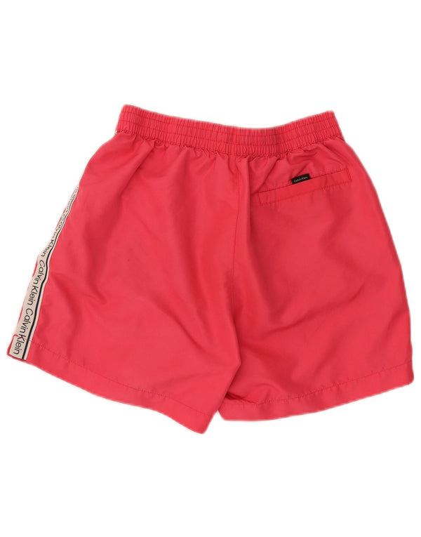 Calvin Klein Herre grafiske svømmeshorts Small Pink Colourblock Polyester