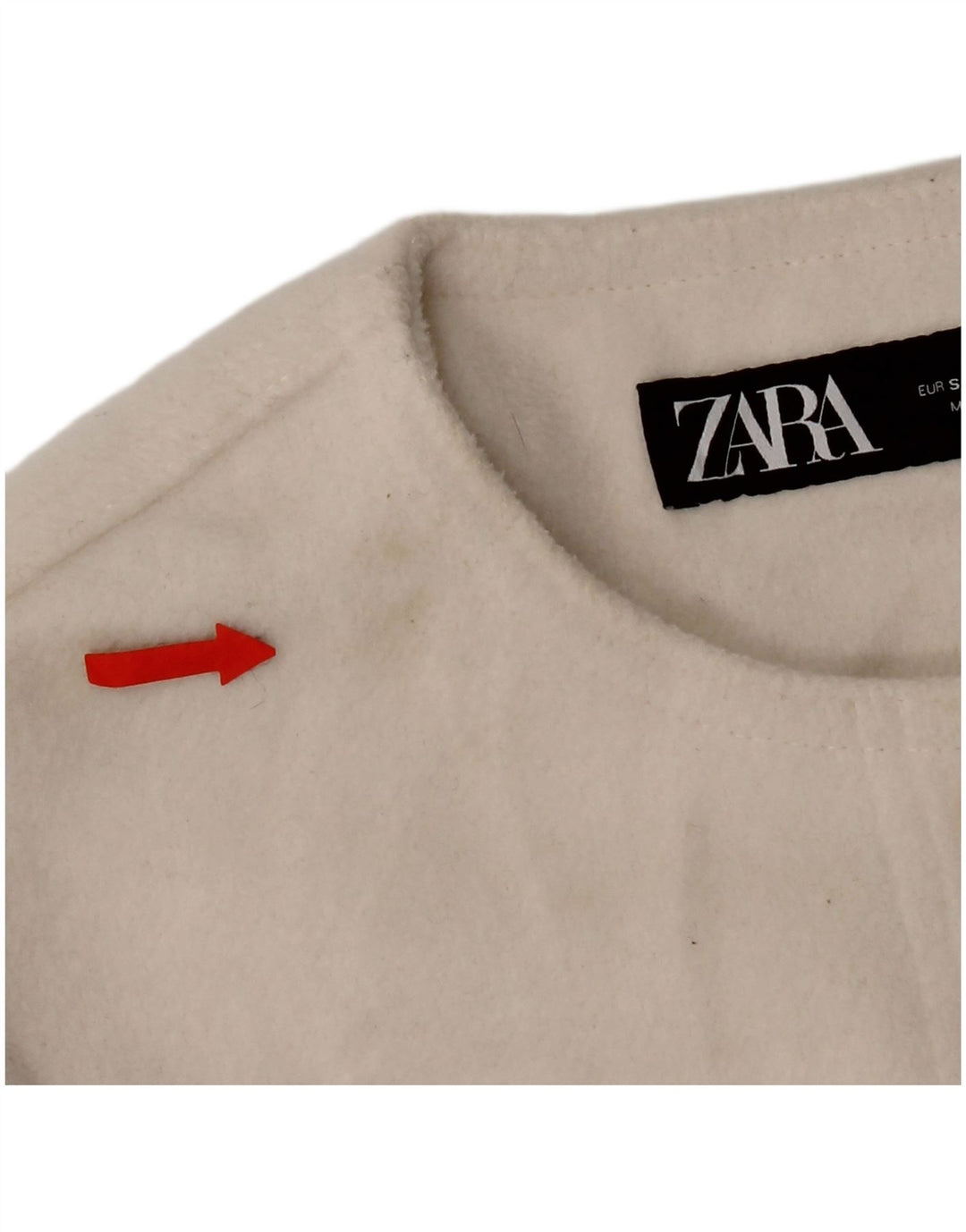 Zara Dame 4 Buttons Crop Blazer Jacket UK 10 Small White Polyester